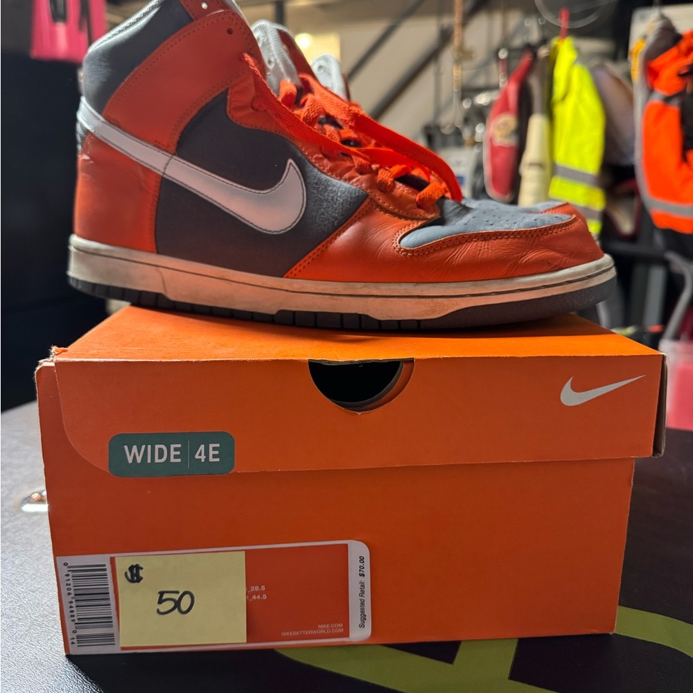 Nike High-Top Sneakers in Orange and Black